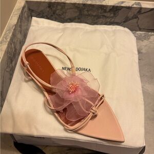 Nensi Dojaka Pink Floral Women's Sandals